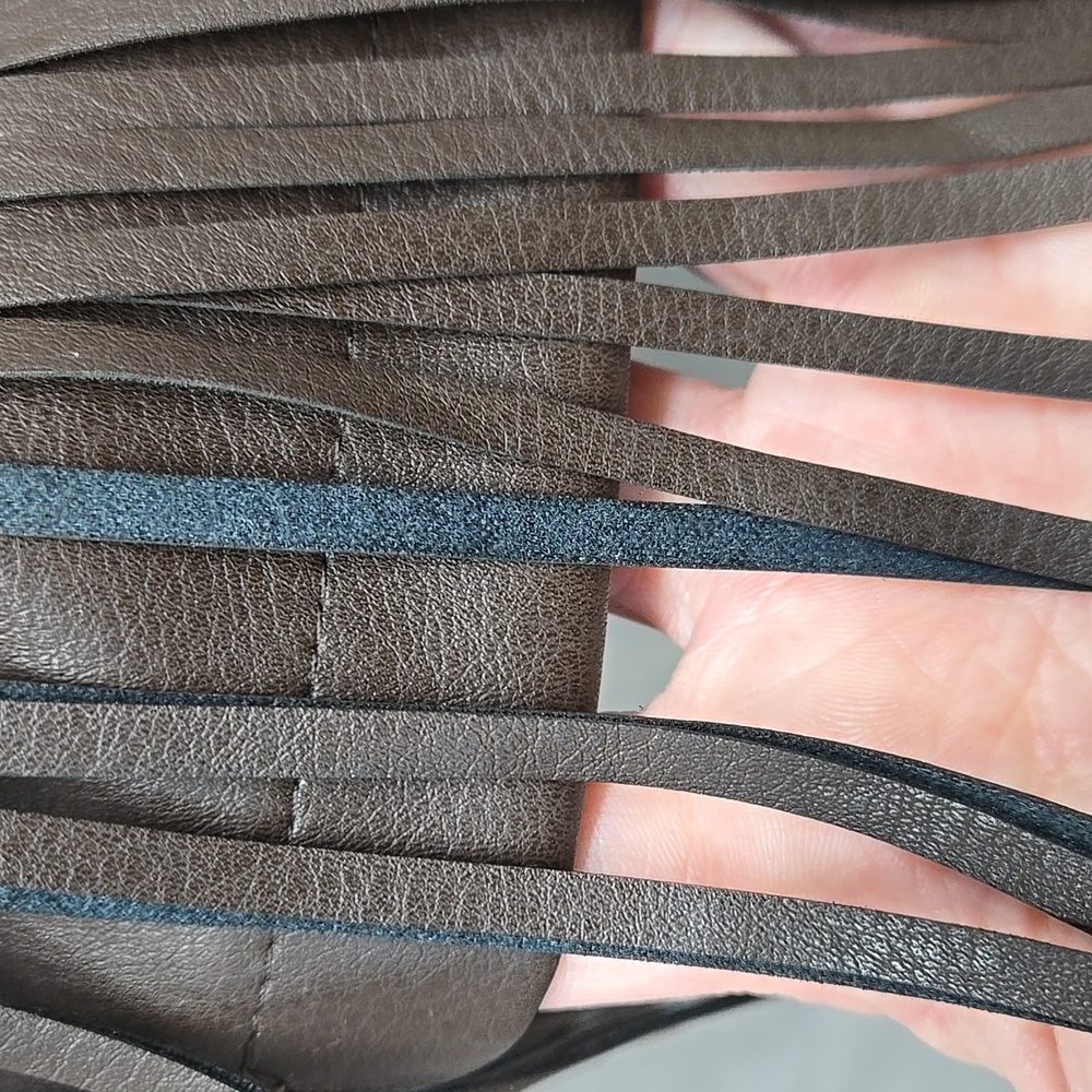 Superdown, Skirt, NWOT, Fringe, Zipper, Fully Lined, Faux Leather, XXS, Brown - Picture 9 of 11